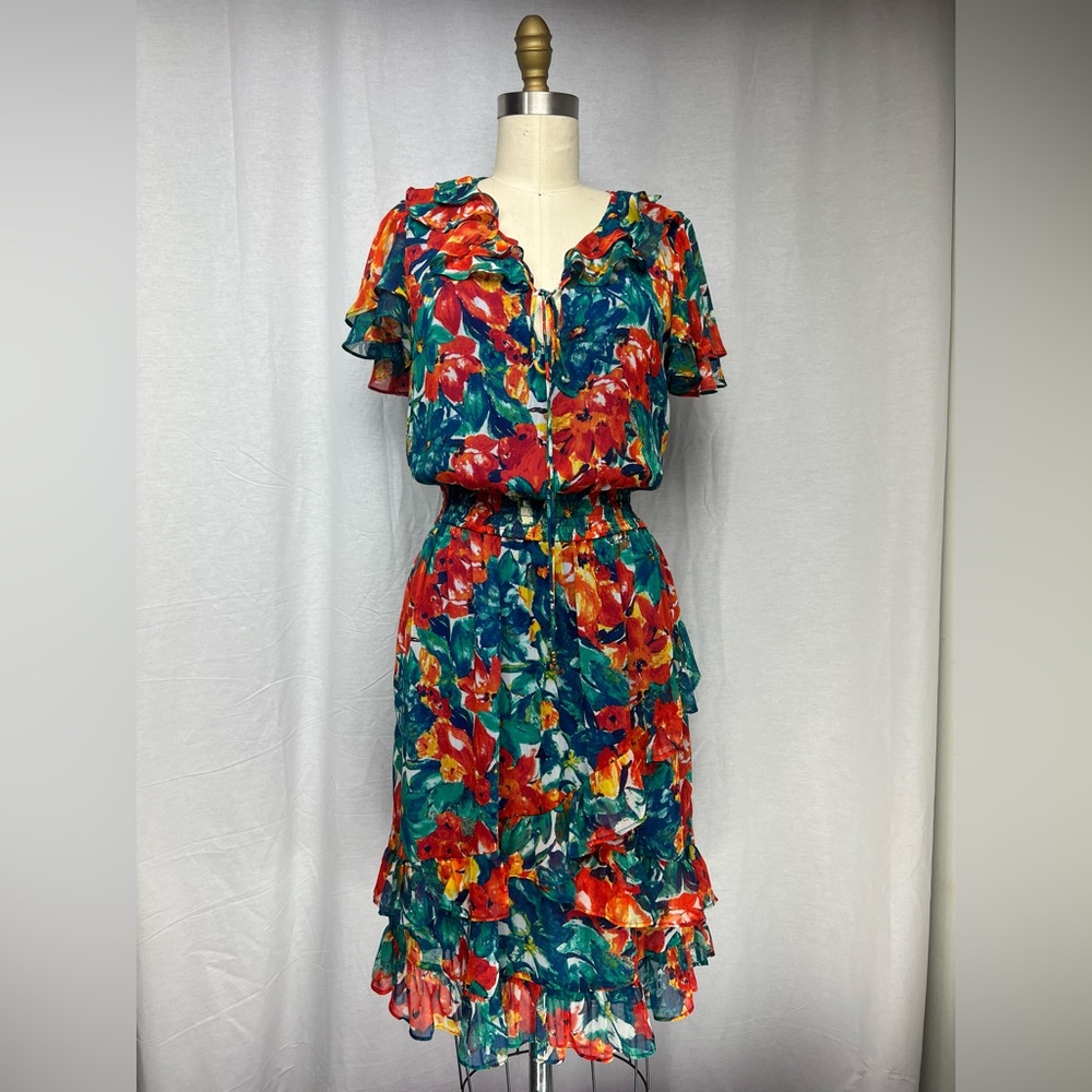 Duro olowu dress: size S, color multicolor, blues, oranges, greens, yellows